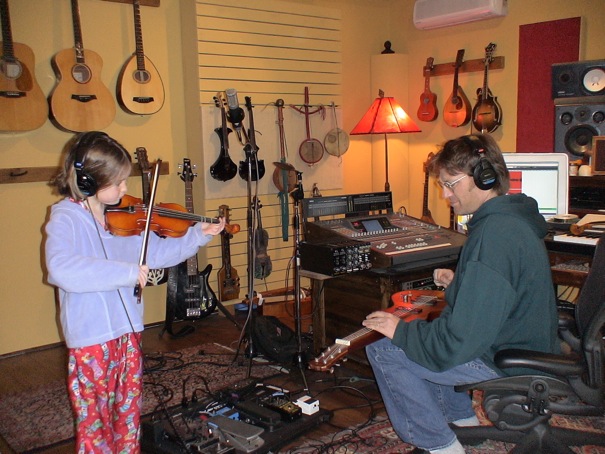 craig and isabelle in studio